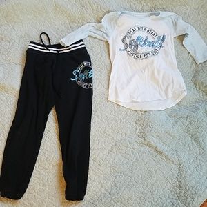 Justice softball play with heart outfit